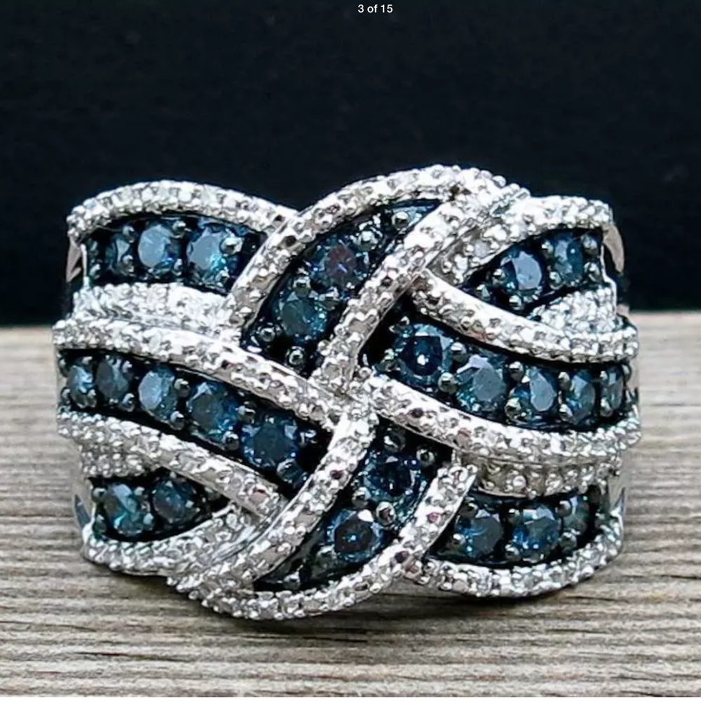 New beautiful sterling silver pave ring - Picture 5 of 5